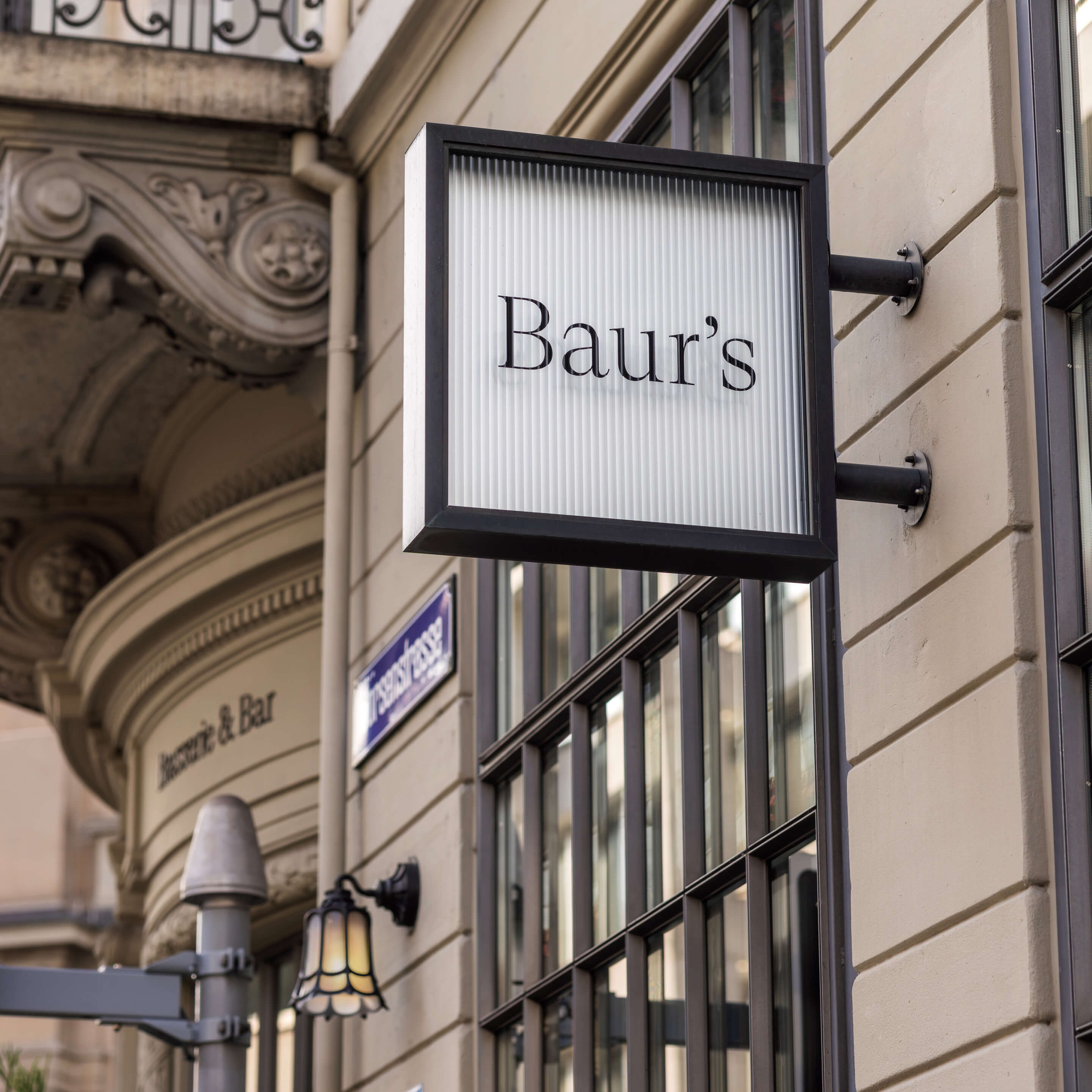2025 Baur's Exterior Baur's Sign by the entrance (1)